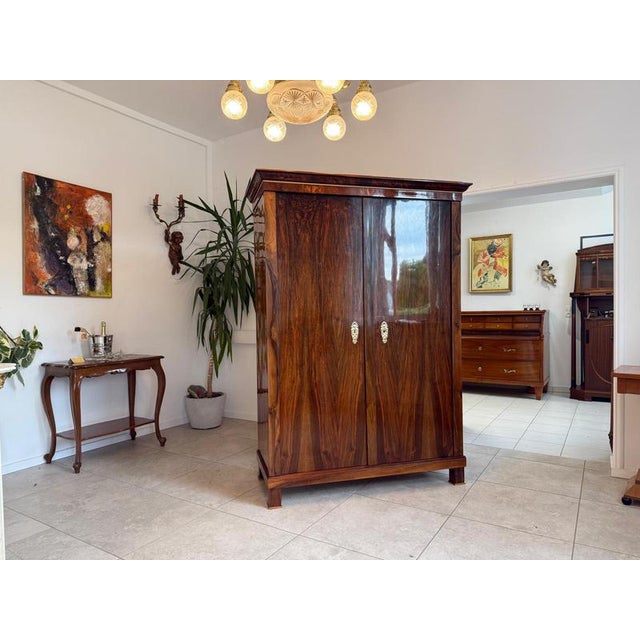 Antique Biedermeier Wardrobe in Pine For Sale - Image 6 of 18