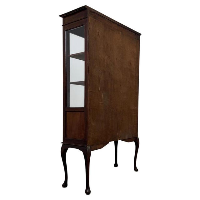 Early 20th Century Antique English Mahogany Glazed Display Cabinet For Sale - Image 10 of 12