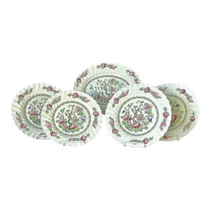 Myott Staffordshire England "Indian Tree" Plates and Platter, Set of Five