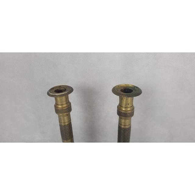 Empire Candlesticks in Gilded Brass, 1800s, Set of 2 For Sale - Image 5 of 9