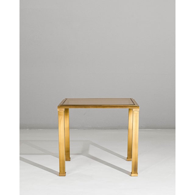 20th Century French Pierre Vandel Style Brass & Glass Coffee Table For Sale - Image 13 of 18