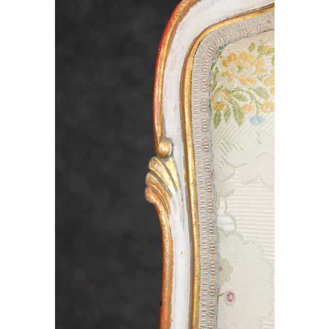 Set 4 Louis XV Style Paint Decorated French Dining Room Chairs For Sale - Image 17 of 18