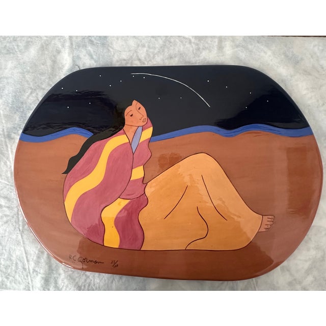 Ceramic R C Gorman "Falling Star" Rare Ceramic Heavy Art Plate Numbered 25/100 Perfect Condition For Sale - Image 7 of 7