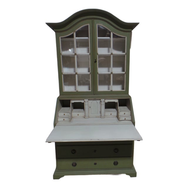 Swedish Rococo Style Secretary Hutch For Sale