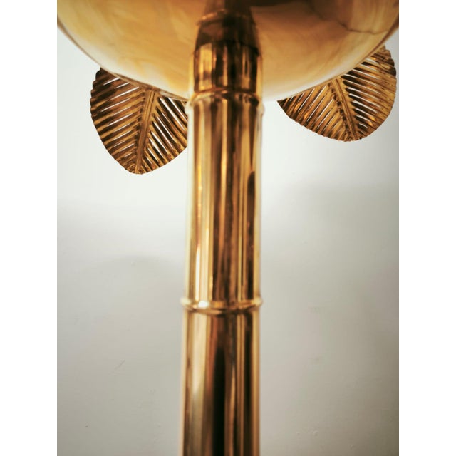 Vintage 12-Light Palm Floor Lamp in Brass, 1970s For Sale - Image 9 of 18