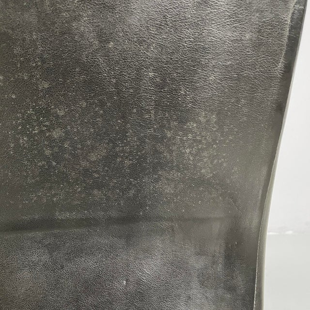 Italian Modern Chair in Black Leather and Steel, 1980s For Sale - Image 14 of 18