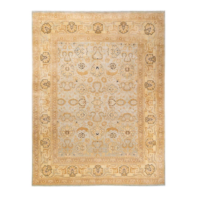 Eclectic, One-of-a-Kind Hand-Knotted Area Rug - Light Blue, 7' 10" x 10' 6" For Sale
