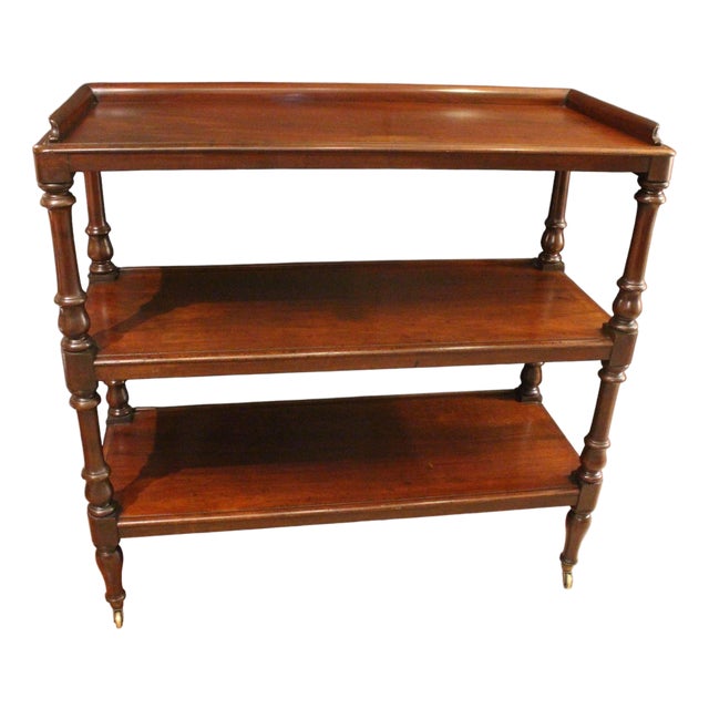 Circa 1845 English Dumbwaiter Trolley or Butler's Serving Etagere For Sale
