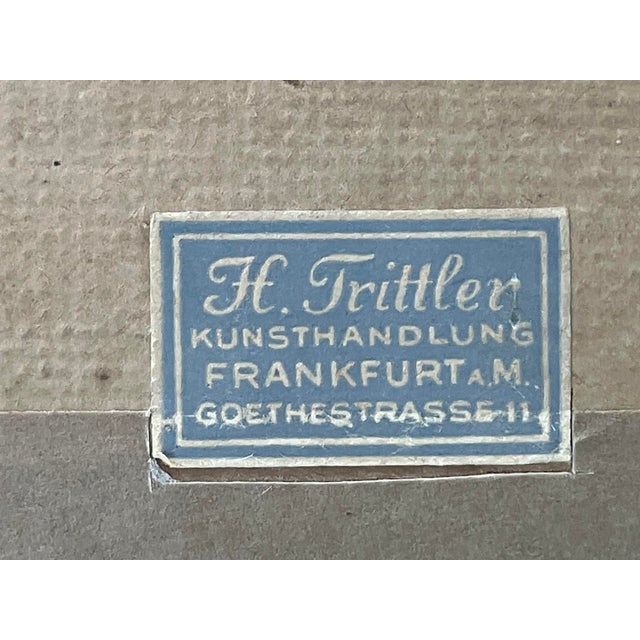 Large Vintage German Modernist Board-Backed Art Print – Frankfurt Am Main Gallery Label For Sale - Image 10 of 15