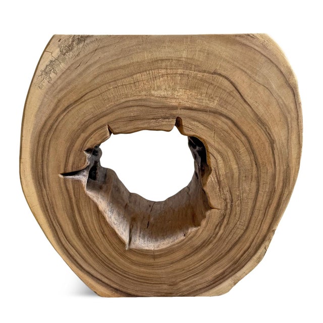 Contemporary Vintage Organic Monkey Pod Side Table For Sale - Image 3 of 9