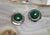 Metal Vintage Sterling Silver Malachite Clip-on Stud Earrings, A Pair For Sale - Image 7 of 18