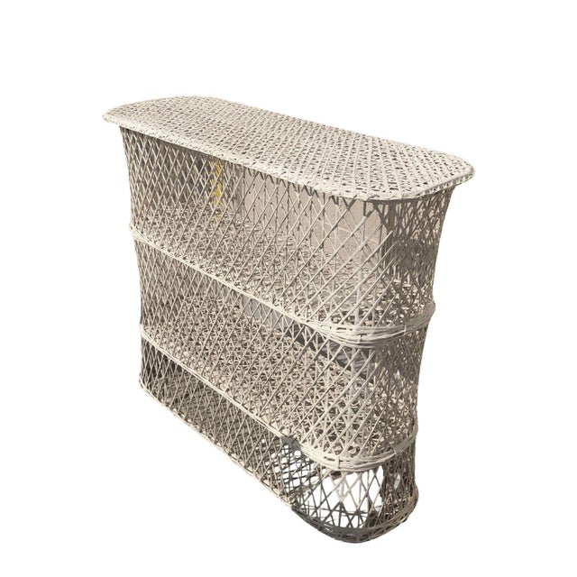 White Mid Century Spun Fiberglass Barstool and Dry Bar Set by Woodard For Sale - Image 8 of 15