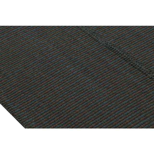 2010s Rug & Kilim’s Contemporary Kilim in Black, With Blue Accents For Sale - Image 5 of 7