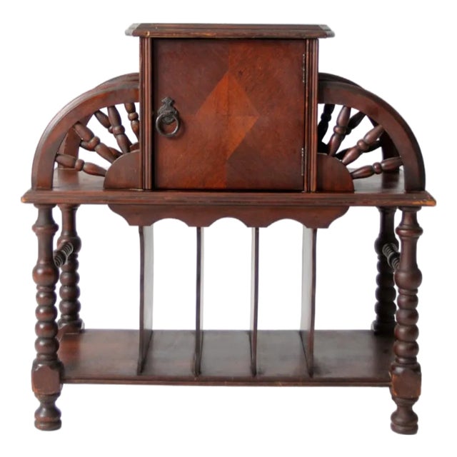 Antique Humidor Smoking Stand For Sale