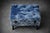 Late 20th Century Indigo Tie-Dye Upholstered Ottoman / Footstool With Tufted Top and Distressed Textile Finish – Boho Accent Stool For Sale In Los Angeles - Image 6 of 6