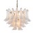 Aloadecor 24'' Wide Vintage Mid-Century Modern Chandelier 4-Light 4-Tier White Art Glass Pendant With Antique Bronze Finish For Sale - Image 9 of 9