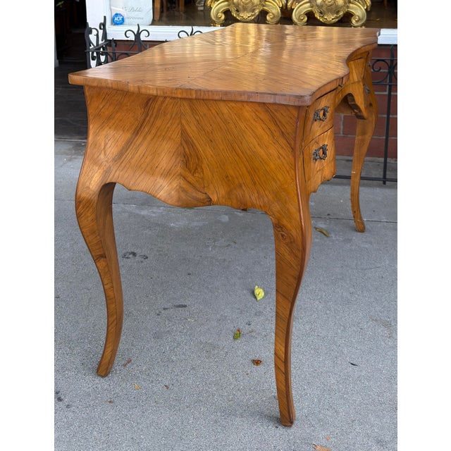 French Louis XV Style Kingwood Bombay Writing Table Desk For Sale In Los Angeles - Image 6 of 7