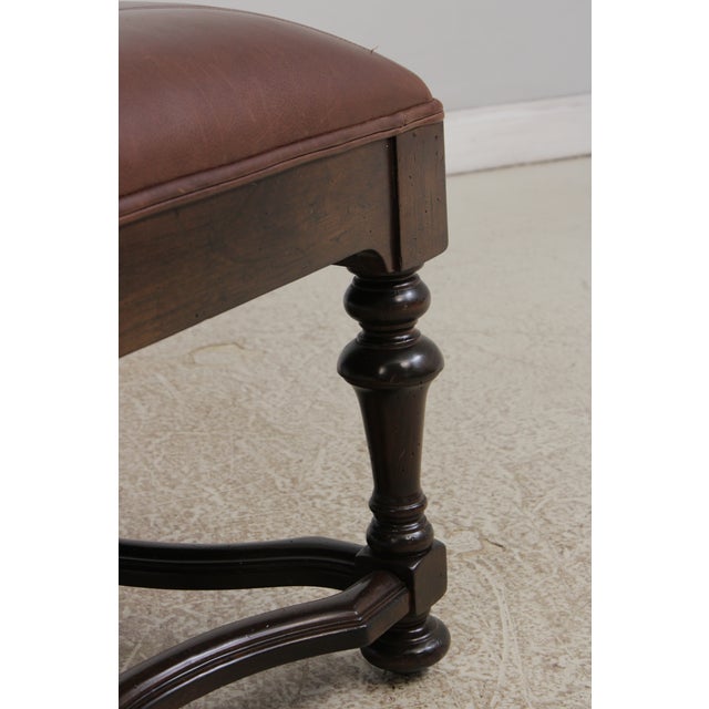Lillian August by Drexel Leather Coffee Table Ottoman For Sale - Image 12 of 15