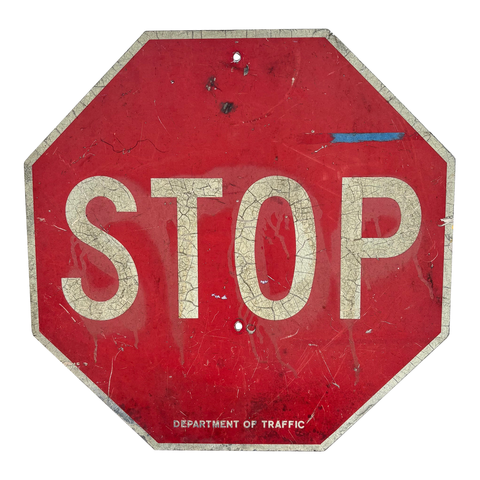 Large Mid Century Industrial Traffic Stop Sign, 24 X 24 | Chairish