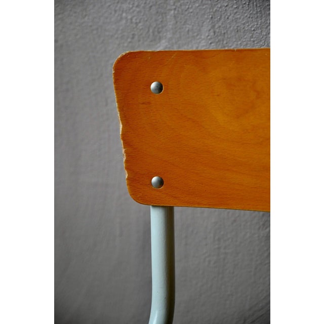 Vintage School Chair in Tubular Metal and Plywood, 1960s For Sale - Image 9 of 12