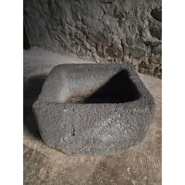 Antique French Volcanic Stone Trough Sink, 1700s For Sale - Image 17 of 18