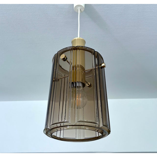 Metal Vintage Pendant Lights in Glass from Glashütte Limburg, 1970s, Set of 2 For Sale - Image 7 of 18