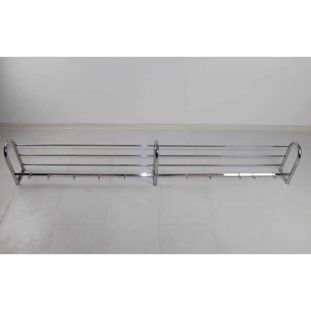 XXL - coat rack / hat shelf made of chrome-plated brass with additional third mounting in the middle, thus particularly...