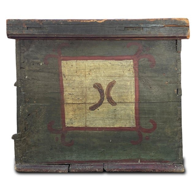 Alpine Floral Painted Chest, 1807 For Sale - Image 11 of 13