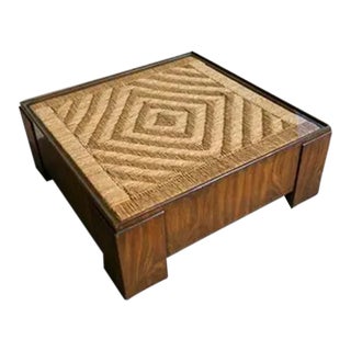 Vintage Woven Rope Coffee Table For Sale