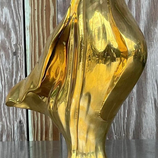 Vintage 1980s Abstract Brass Sculpture For Sale - Image 10 of 14