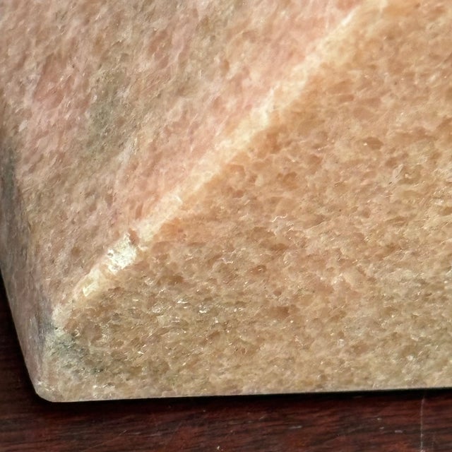 Mid-Century Modern Style Pink Marble Wedge Bookends — A Pair For Sale - Image 16 of 18
