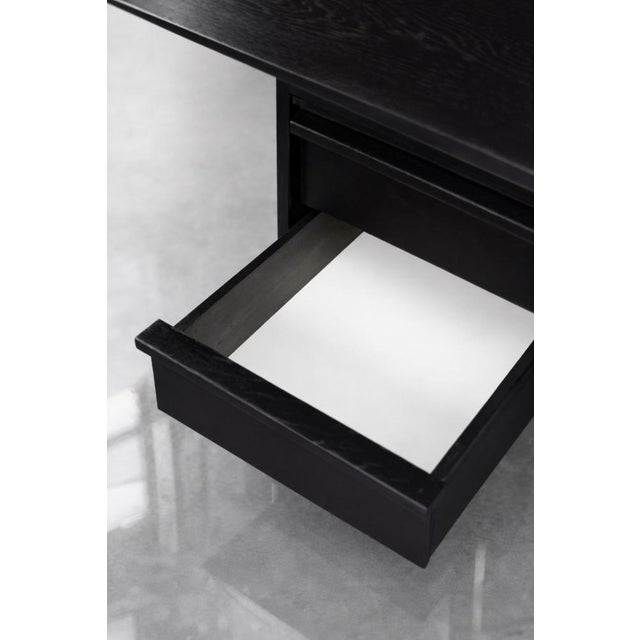 Vintage Danish Black Oak Desk with Chrome Base, 1970s For Sale - Image 12 of 18