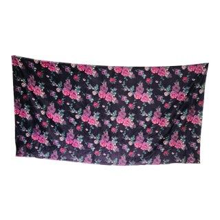 Bohemian Style Vintage Velvet Floral Design Fabric 45”x 85” For Sale