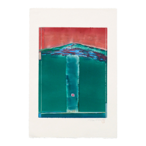"Under the Mountain" - Modern Abstract Lithograph by Fran Ciscus