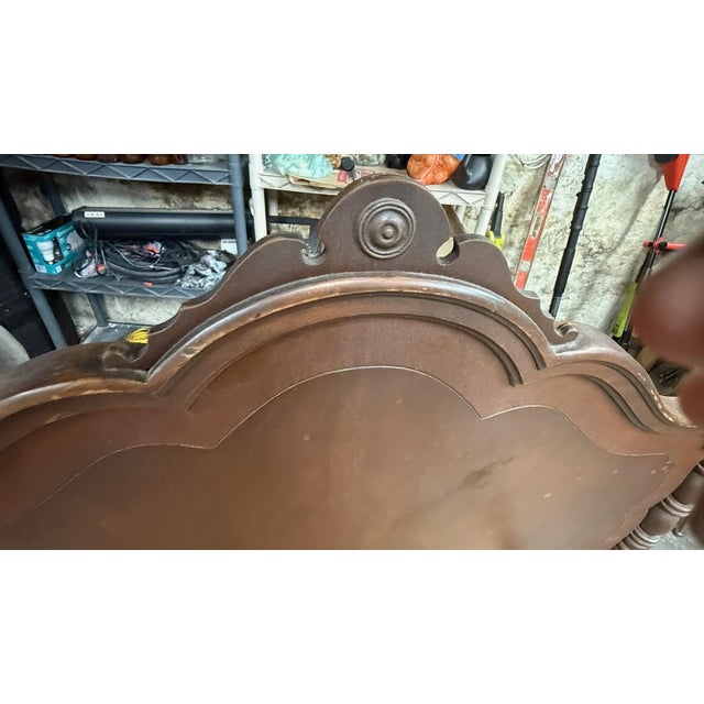 Brown Antique Turned Wood Twin Bed Frame For Sale - Image 8 of 9