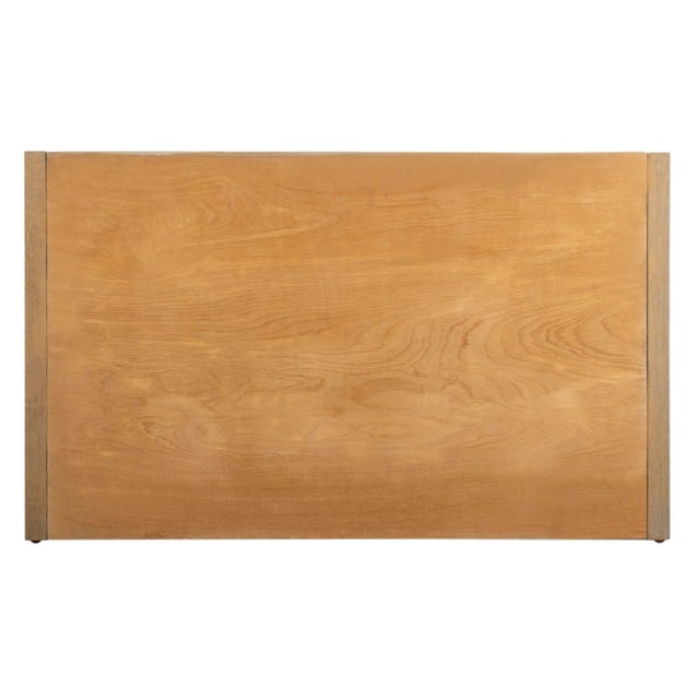 Storage Bench in Rustic Oak & Beige For Sale - Image 4 of 10