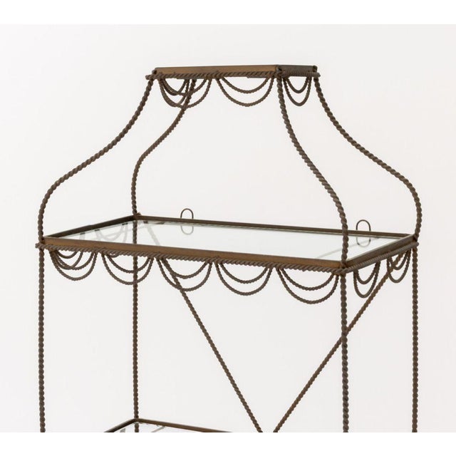 Transparent Regency Style Gilt Metal Three-Tier Etageres, Pair For Sale - Image 8 of 10