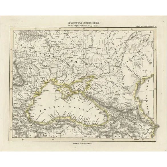 Antique Map of the Black Sea, Krim, Ukraine and Russia, 1848 For Sale