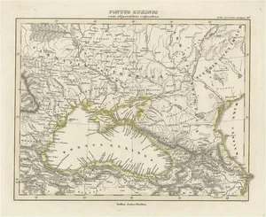 Antique Map of the Black Sea, Krim, Ukraine and Russia, 1848