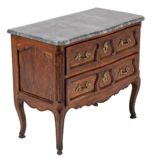 18th Century French Walnut Commode with Marble Top
