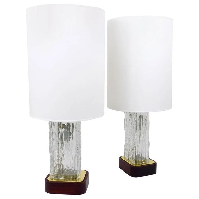 Austrian Ice Glass Table Lamps by J. T. Kalmar for Kalmar, 1950s, Set of 2 For Sale - Image 11 of 11