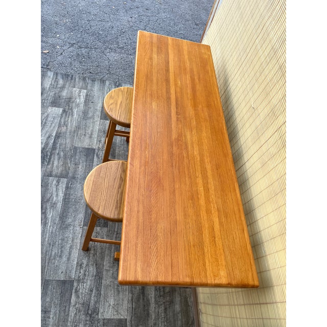 Charlotte Perriand Solid Wood Butcher Block Breakfast Set in the Charlotte Perriand Style. C 1990s For Sale - Image 4 of 18