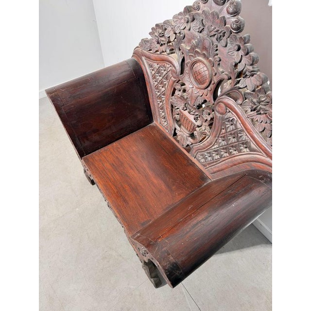 Antique Hand-Carved Colonial Armchair For Sale - Image 5 of 7