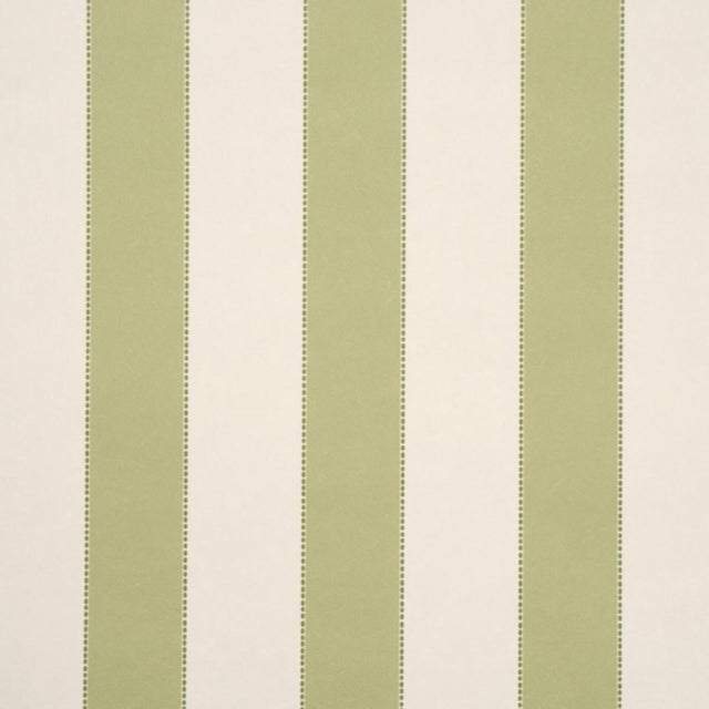 Sample - Schumacher Louise Stripe Wallcovering In Leaf For Sale In New York - Image 6 of 6