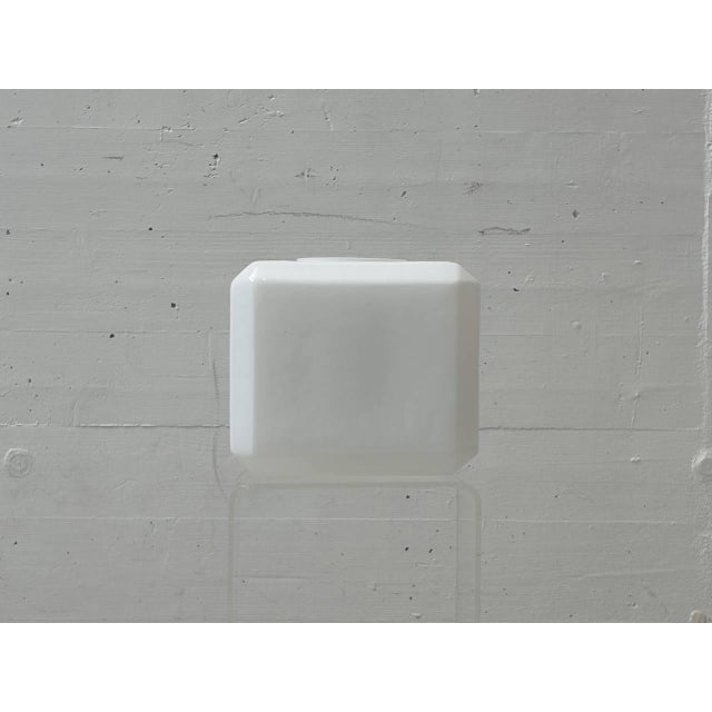 Vintage Glass Pendant Lights with Cubic Opal Glass, 1940s For Sale - Image 4 of 18