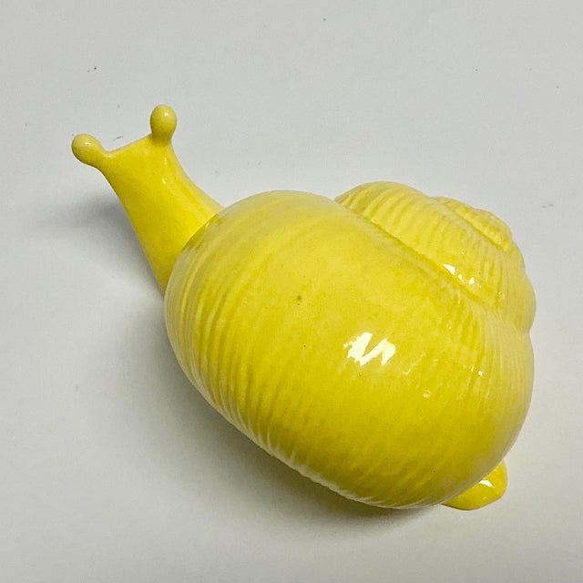 Mid-Century Folk Art Boho Chic Hollywood Regency Ceramic Snail Figural, Large For Sale - Image 12 of 12