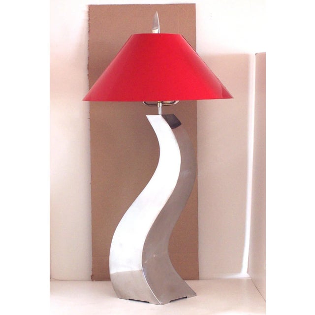 Modern Curtis Norton Sculptural Table Lamp in Stainless Steel. For Sale - Image 3 of 3