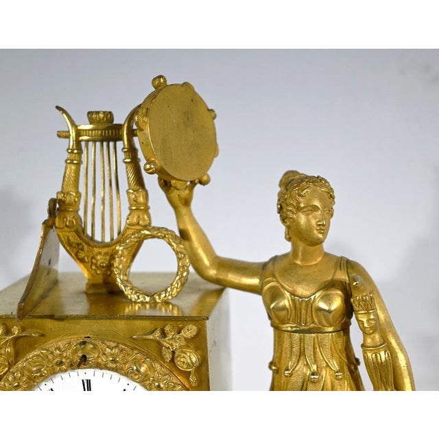 Gold Golden Bronze Clock, Early 19th Century For Sale - Image 8 of 18