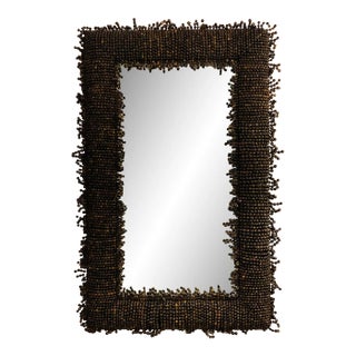 Currey & Co. Organic Modern Buri Bead Pasay Rectangular Wall Mirror For Sale