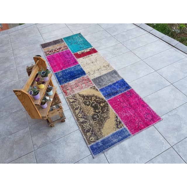 Mid 20th Century Colourful Anatolian Hallway Runner For Sale - Image 10 of 10